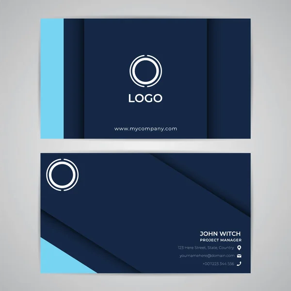 Business Card Template Mockup Abstract Simple Modern Premium Design Vector — Stock Vector