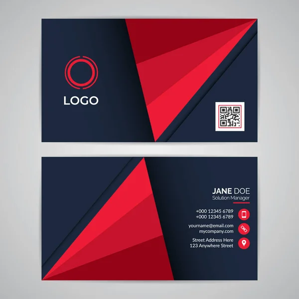 Business Card Template Mockup Abstract Modern Design Vector Graphic Eps10 — Stock Vector