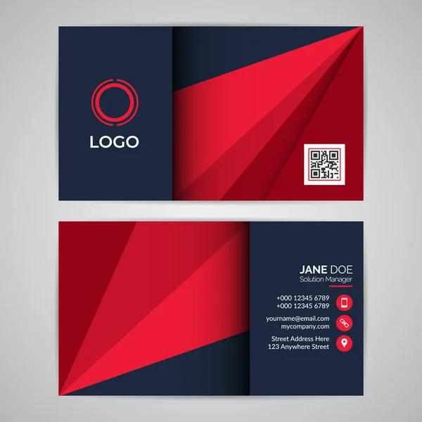 Business Card Template Mockup Abstract Modern Design Vector Graphic Eps10 — Stock Vector