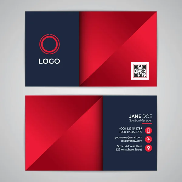 Business Card Template Mockup Abstract Modern Design Vector Graphic Eps10 — Stock Vector