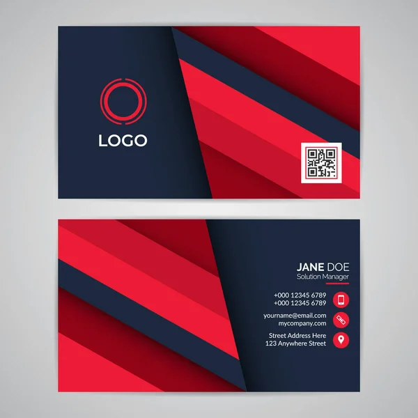 Business Card Template Mockup Abstract Modern Design Vector Graphic Eps10 — Stock Vector