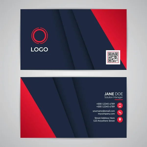 Business Card Template Mockup Abstract Modern Design Vector Graphic Eps10 — Stock Vector