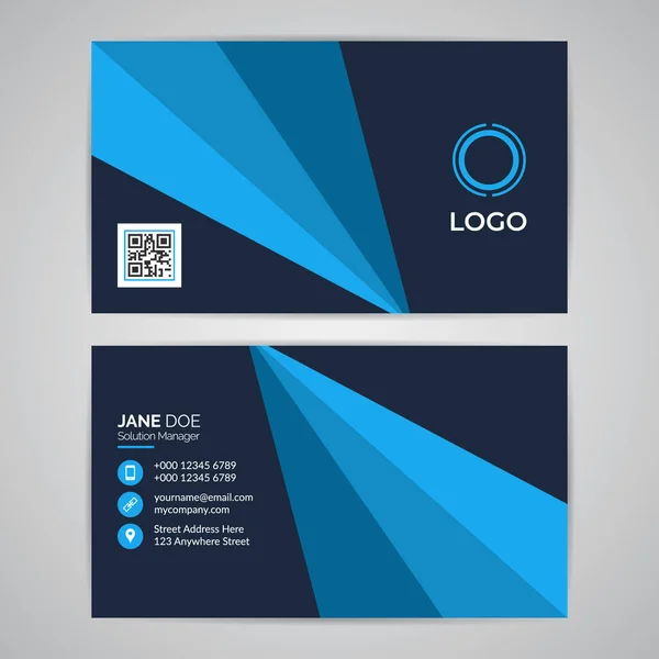 Business Card Template Mockup Abstract Modern Design Vector Graphic Eps10 — Stock Vector