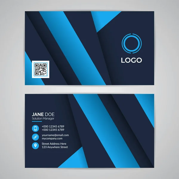 Business Card Template Mockup Abstract Modern Design Vector Graphic Eps10 — Stock Vector