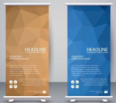 Düşük poligonal Banner Dikey, Çokgen Modern Arka plan Doğal Gradyan Duvar Kağıdı İşletmeleri, Roll Up Standee Office, Company, Modern kart şablonu Web, iniş sayfası, kapak, reklam, yayın,