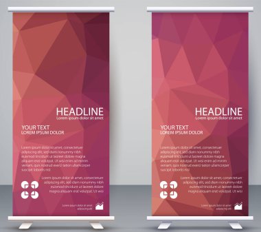 Düşük poligonal Banner Dikey, Çokgen Modern Arka plan Doğal Gradyan Duvar Kağıdı İşletmeleri, Roll Up Standee Office, Company, Modern kart şablonu Web, iniş sayfası, kapak, reklam, yayın,