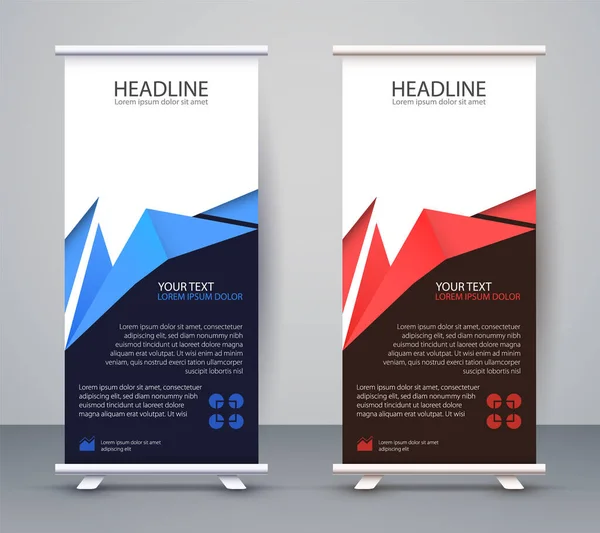 Zaken Rol Standee Ontwerp Banner Template Presentatie Brochure Flyer Vector — Stockvector