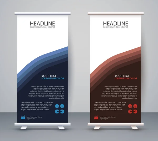 Zaken Rol Standee Ontwerp Banner Template Presentatie Brochure Flyer Vector — Stockvector