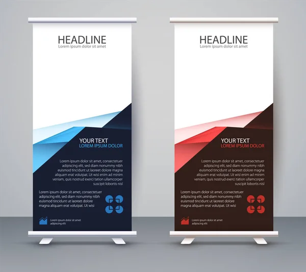 Zaken Rol Standee Ontwerp Banner Template Presentatie Brochure Flyer Vector — Stockvector