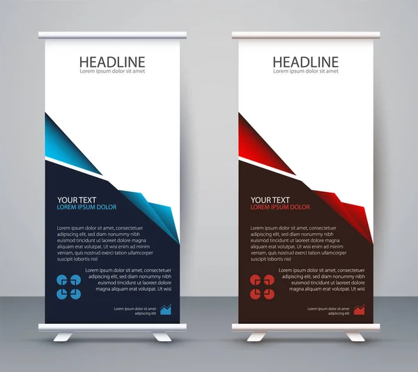 Affärer Rullar Upp Standee Design Banner Mall Presentation Och Brochure — Stock vektor