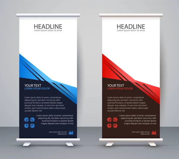 Affärer Rullar Upp Standee Design Banner Mall Presentation Och Brochure — Stock vektor