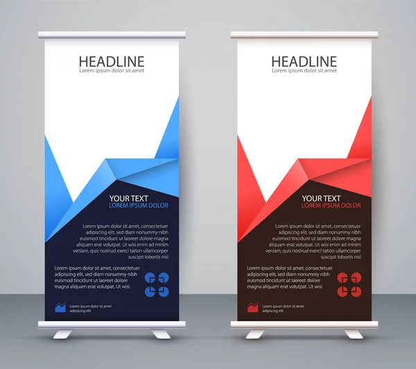 Zaken Rol Standee Ontwerp Banner Template Presentatie Brochure Flyer Vector — Stockvector