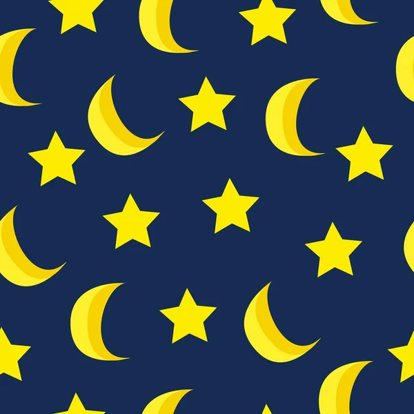 Modèle Sans Couture Lune Étoile Adapté Aux Milieux Couvertures Tissus — Image vectorielle