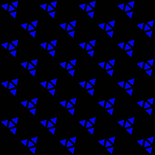 Patrón Sin Costuras Triángulos Azules Abstractos Sobre Fondo Negro Vector — Archivo Imágenes Vectoriales