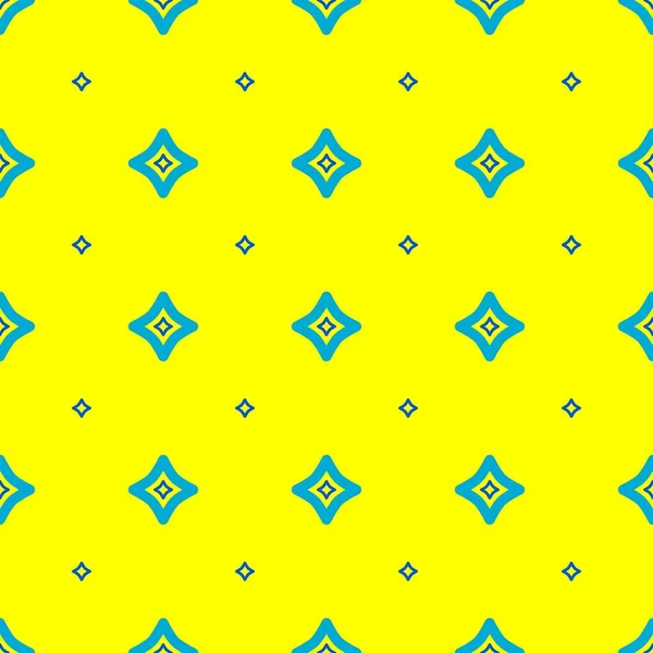 Patrón Sin Costuras Bonito Adorno Color Azul Sobre Fondo Amarillo — Archivo Imágenes Vectoriales