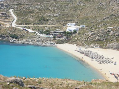 Paradise beach, Mykonos Adası, Yunanistan