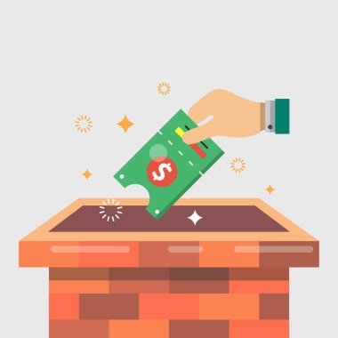 Special offer concept, lucky draw, chimney, gift surprise, coupon, color flat object, Isolated vector design vector stock vector
