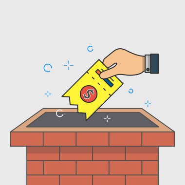 Special offer, lucky draw, chimney, gift surprise, coupon, filled color line object, Isolated flat vector design, editable stroke vector stock vector