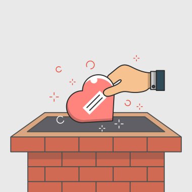 Special offer, lucky draw, chimney, gift surprise, heart, filled color line object, Isolated flat vector design, editable stroke vector stock vector
