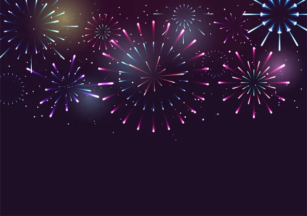 Festival konsepti, mutlu yıllar, havai fişek gecesi geçmişi, vektör tasarımı