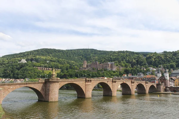 Heidelberg Widok Karl Theodor Old Bridge Rzece Neckar Old Bridge — Zdjęcie stockowe