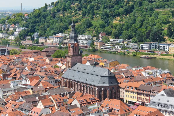 Kościół Ducha Heidelbergu Niemcy Amazing Widok Lotu Ptaka Miasta Turystycznego — Zdjęcie stockowe