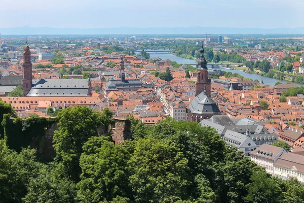 Heidelberg Niemcy Widok Lotu Ptaka Słoneczny Dzień Kościołem Ducha Świętego — Zdjęcie stockowe