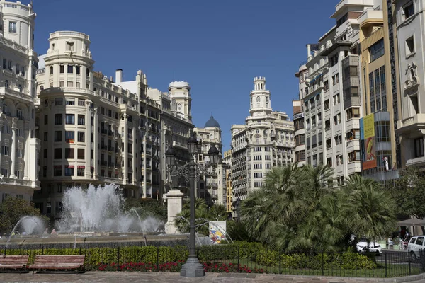 Valencia Spain October 2020 View City Hall Square Plaza Del — стоковое фото