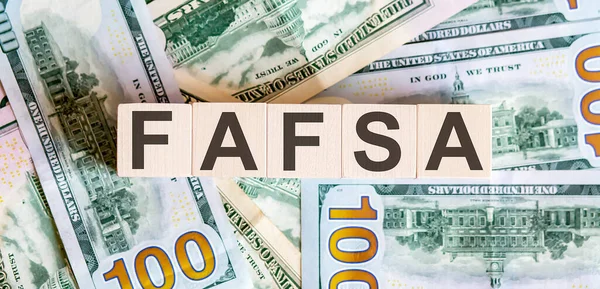 Wooden Cubes Abbreviation Free Application Federal Student Aid Fafsa Business — Stock Photo, Image