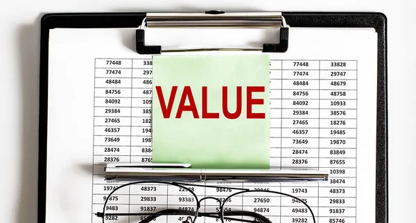 Zbliżenie Terminu Value Okularów — Zdjęcie stockowe