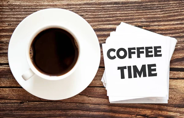 Word Writing Text Coffee Time Business Concept Text Stickers Cap — Stock Photo, Image