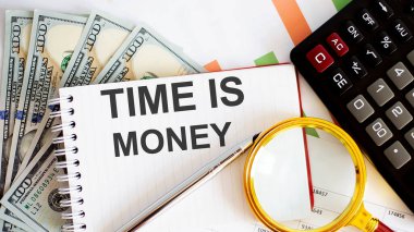 Kelime yazma zamanı paradır. Çizelge, dolar ve ofis araçlarıyla iş kavramı