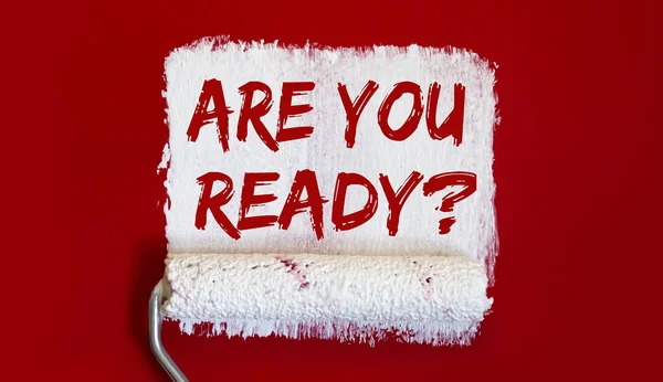 You Ready One Open Can Paint White Brush Red Background — Stock Photo, Image