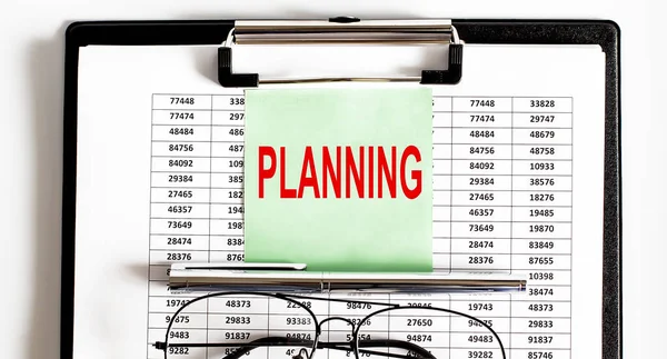 Uzavření Termínu Pro Planning Brýle — Stock fotografie