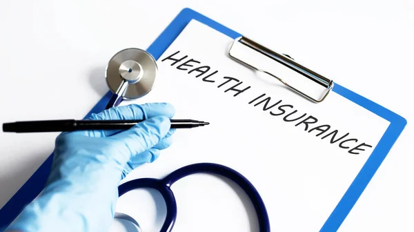 Gesundheit Versicherung Mit Stethoskop Medizinischem Konzept Geschäftskonzept — Stockfoto