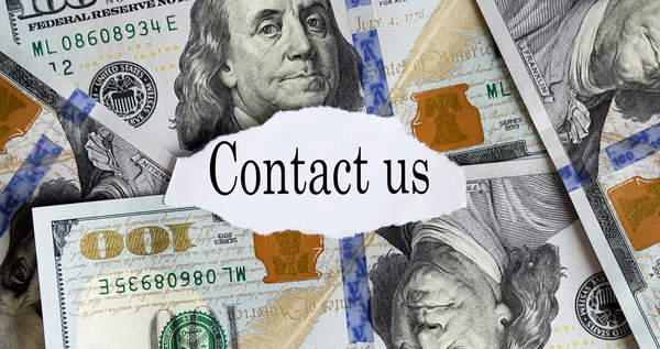 Dollar Financial Text Contact Torn Piece Paper — 스톡 사진