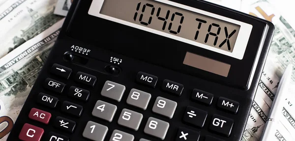 Calculadora Con Palabra 1040 Tax Pantalla — Foto de Stock