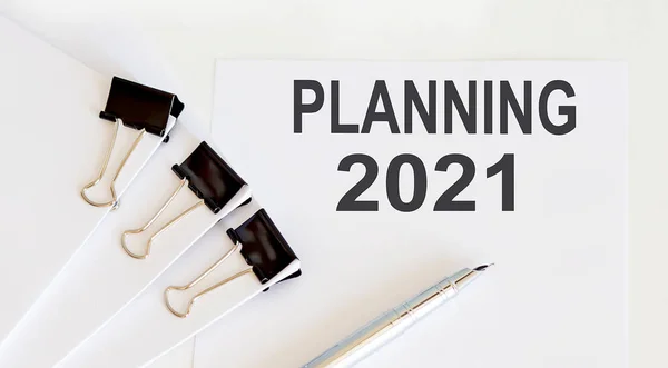 Planning 2021 Napisany Białej Stronie Koncepcja Przedsiębiorstwa — Zdjęcie stockowe
