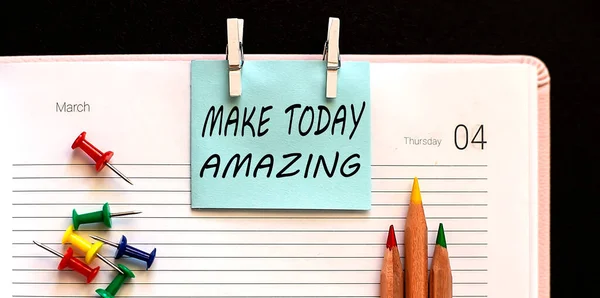 Text Make Today Amazing Stickers Diář Office Tools — Stock fotografie