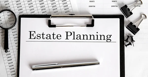 Estate Planning Konzeptioneller Hintergrund Mit Stift Und Papier Diagrammen Wirtschaft — Stockfoto