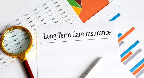 Long-term care insurance text on the chart background