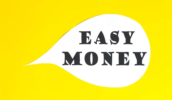 Easy Money speech bubble isolated on yellow background.
