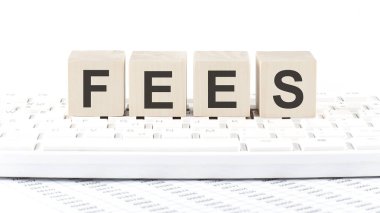 FES - kelime ahşap blok klavye arkaplan witn şeması üzerinde