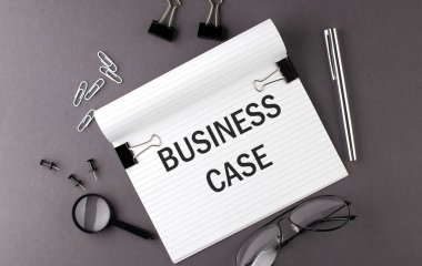 Aletler ve Notlar ile Not Defteri metin BUSINESS CASE, iş