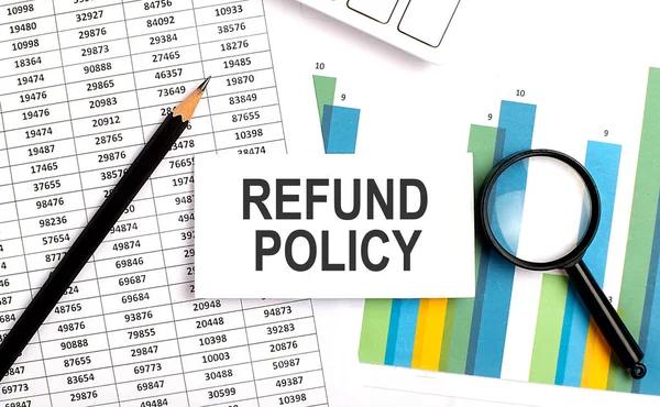 Refund Policy Text White Card Chart Background — Stock Photo, Image