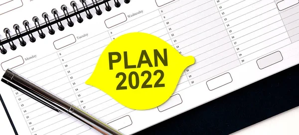 Text Plan 2022 Yellow Sticker Planning — Stockfoto