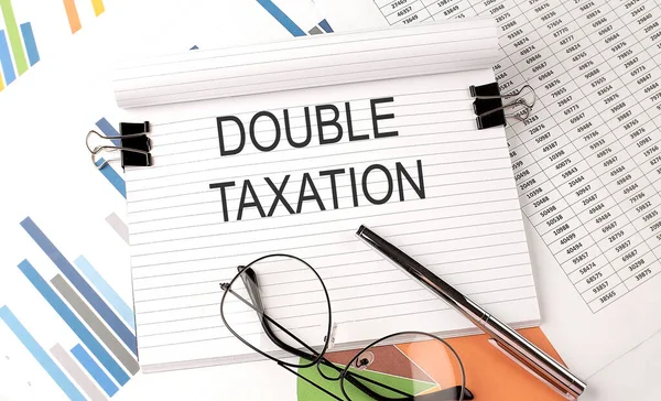 Double Taxation Text Grafu Kancelářské Potřeby Obchod — Stock fotografie