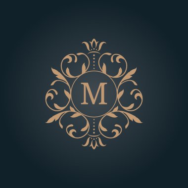 Vintage monogram şablonu