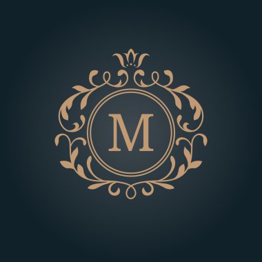 Vintage monogram şablonu
