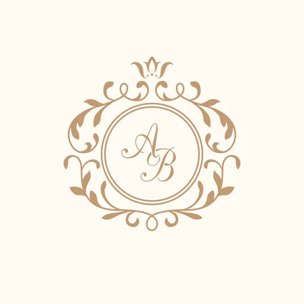 Vintage monogram sablon — Stock Vector